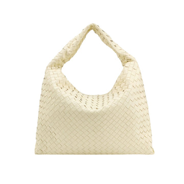 Bottega Veneta Hop Large Leather Pale Cream Yellow Hobo Bag