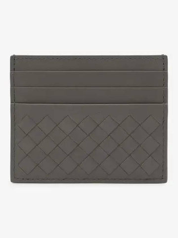 Luxury Bottega Veneta Intrecciato Card Wallet Grey