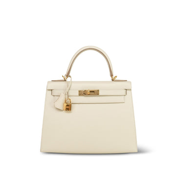Kelly Sellier 28 Craie Veau leather  A Stamp