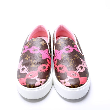 Monogram Chain Slip On Sneakers Size 36.5