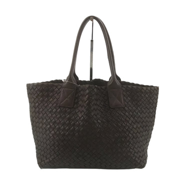Bottega Veneta Cabat Small Dark Chocolate Brown Intreccio Leather Tote Bag