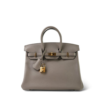 Birkin 25 Gris Asphalte Taurillon Novillo  Y Stamp