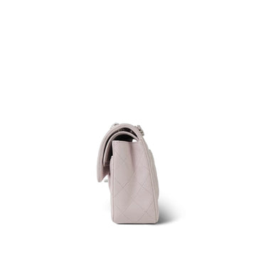 21B Lilac leather Quilted Classic Flap Small Silver Hardware