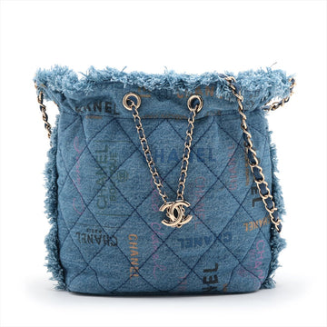 Top Quality Chanel Matrasse Leather/denim Handle Shoulder Bag Blue G