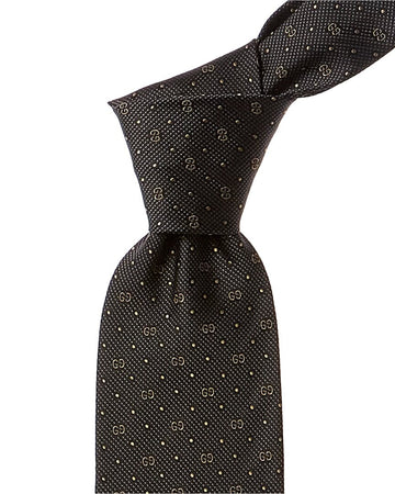 Gucci Navy Interlocking G Silk Tie
