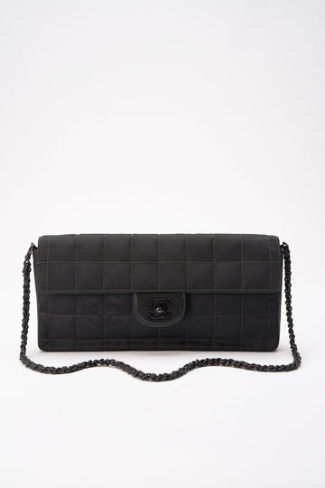 Chanel Black Nylon Travel Line Chocolate Bar Flap Bag