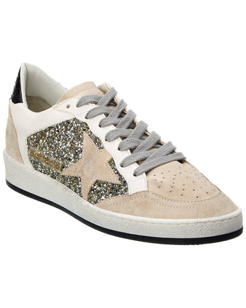 Golden Goose Ball Star Leather & Glitter Sneaker