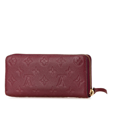 Purple Louis Vuitton Monogram Empreinte Clemence Zippy Wallet