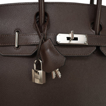 HAC 28 Brown leather Palladium Plated J Square Stamp