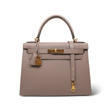 Kelly Sellier 28 Gris Asphalt leather  C Stamp