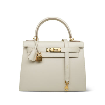 Kelly Sellier 28 Craie Veau leather  Y Stamp