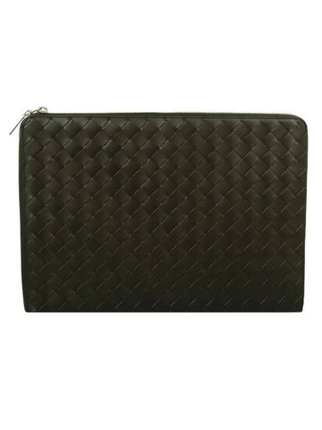 Luxury Bottega Veneta Intrecciato Calfskin Clutch Bag Green