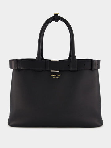 Large Buckled Leather Handbag