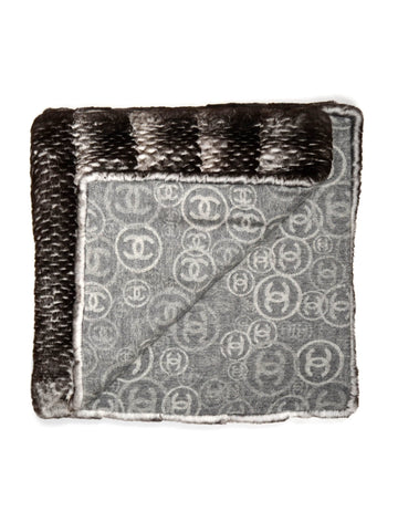 Chanel 78.5" Orylag Rabbit Fur & Cashmere Stole/Throw