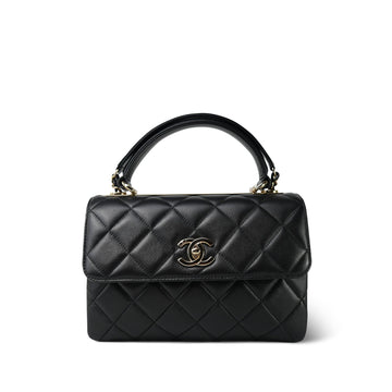 Black leather Quilted Trendy CC Small LGHW