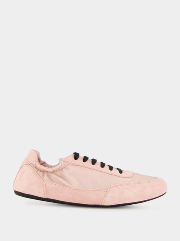 Peach Re-Nylon and Suede Collapse Sneakers