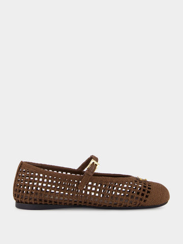 Cocoa Brown Crochet Ballet Flats
