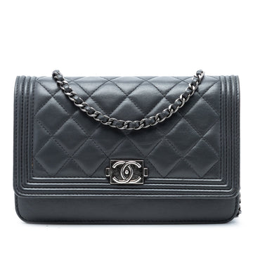 Boy Wallet on Chain Quilted Lambskin