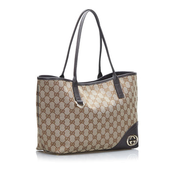 Gucci New Britt Brown GG Leather/canvas