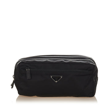 Prada Tessuto Clutch Black Nylon Leather/canvas