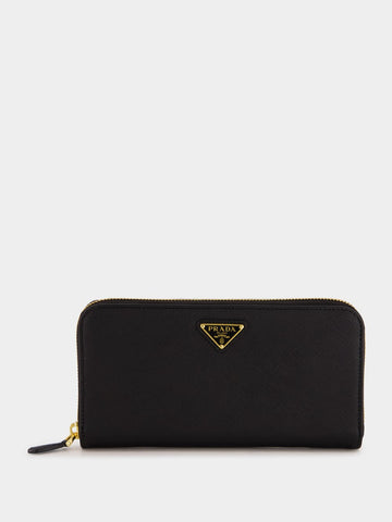 Black Large Saffiano Leather Wallet
