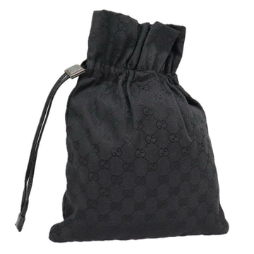 Gucci Drawstring Black Canvas Clutch New 1:1 Bags