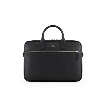 Asv Regenerated Saffiano Leather Business Bag With Eagle Plate