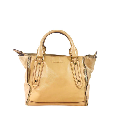 Burberry Beige  Leather Somerford Convertible Tote