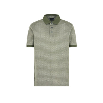 Jersey Polo Shirt With All-Over Jacquard Lettering