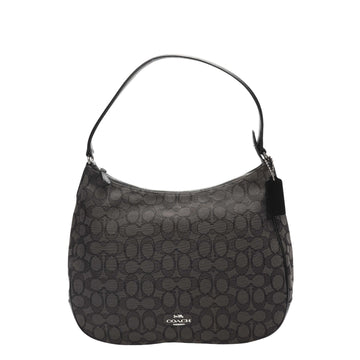 Coach Elle Charcoal Canvas Hobo Bag