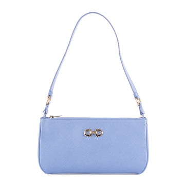 Salvatore Ferragamo Blue Leather Shoulder Bag