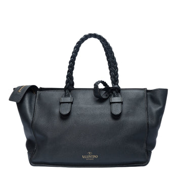 Valentino Garavani Grained Calfskin Black Tote