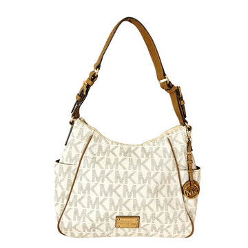 Michael Kors Signature Coated Canvas and Leather Jet Set Shoulder Bag