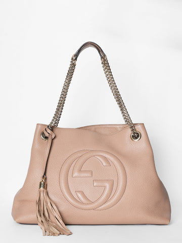 Gucci Old Rose Leather Soho Tote Bag