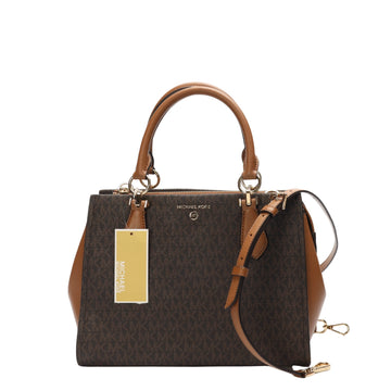 Michael Kors Marilyn Medium Brown Logo Satchel