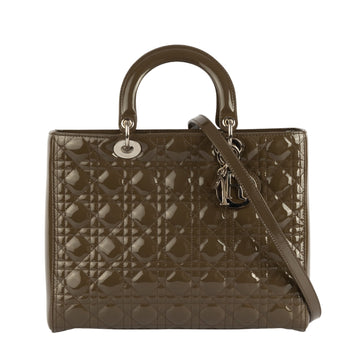 Lady Dior Olive Green Cannage Quilted  Leather Bag