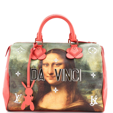 Speedy Handbag Limited Edition Jeff Koons Da Vinci Print Canvas 30