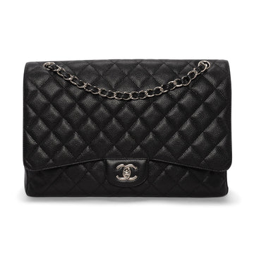Chanel Black Quilted Caviar Jumbo Single Flap Bag