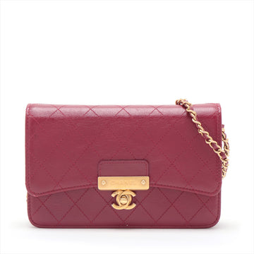 Top Quality Chanel Mattress Vintage Carf Chain Wallet Bordeaux Gold  26th
