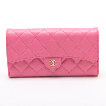 Top Quality Chanel Matrasse Leather S Wallet Pink Gold  Random
