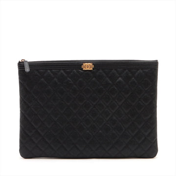 Top Quality Chanel Boy Top Quality Chanel Leather S Clutch Bag Black Gold  25th