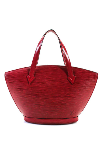 Louis Vuitton Womens  Saint Jacques Zip Tote Handbag Epi Leather Red Medium