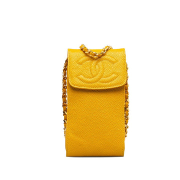 Top Quality Chanel Cocomark Mini Pocket  Chain Shoulder Bag Yellow Leather Skin  CHANEL