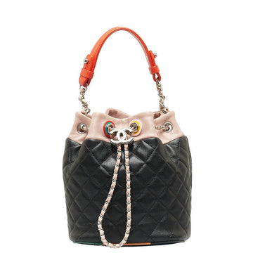 Top Quality Chanel Chain Matrasse Chain Handbag 2WAY Black Pink Multicolor Leather  CHANEL