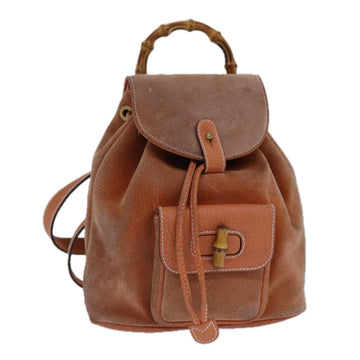 Gucci Bamboo Orange Suede Backpack New 1:1 Bags