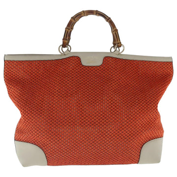 Gucci Bamboo Orange Canvas Shopper New 1:1 Bags