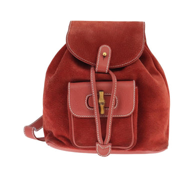 Gucci Bamboo Red Suede Backpack New 1:1 Bags