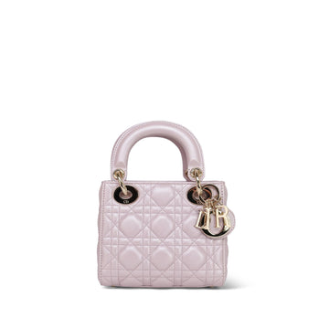 Mini Lady Dior Lotus leather Cannage Light Gold Hardware
