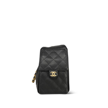 25S Black leather Quilted 25 Hobo Bag Small Aged Gold Hardware