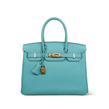 Birkin 30 Bleu Atoll Togo  T Stamp